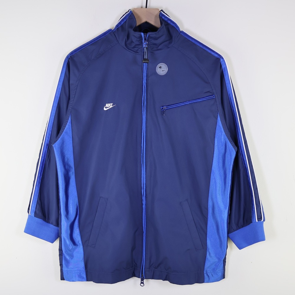 Nike Youth Track Jacket Blue Colorblock Zip Up‎ Mesh Lined Large